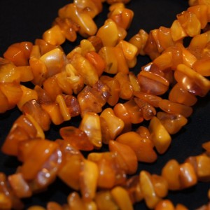 Vintage long amber necklace